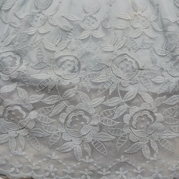 Sundance Dusty Blue Lace Overlay Dress Sz 10 Love Always - Picture 13 of 13